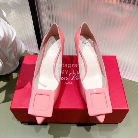 Roger Vivier Fashion Leather High Heels For Women Pink
