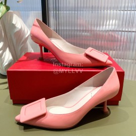 Roger Vivier Fashion Leather High Heels For Women Pink