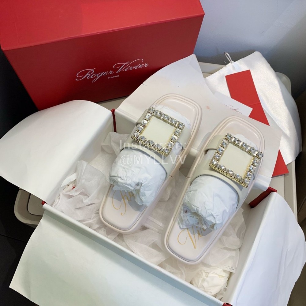 Roger Vivier Summer Diamond Buckle Slippers For Women 