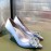 Roger Vivier Flower Diamond Buckle Silk Leather High Heels For Women White