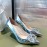 Roger Vivier Flower Diamond Buckle Leather High Heels For Women Silver