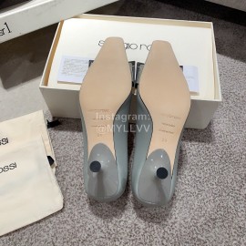 Sergio Rossi Autumn Winter New Patent Leather High Heels For Women Gray