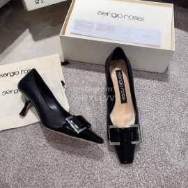 Sergio Rossi Autumn Winter New Patent Leather High Heels For Women Black