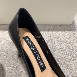 Sergio Rossi Autumn Winter New Patent Leather High Heels For Women Black