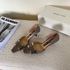 Sergio Rossi Fashion Patent Leather High Heels For Women Coffee