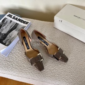 Sergio Rossi Fashion Patent Leather High Heels For Women Coffee