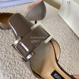 Sergio Rossi Fashion Patent Leather High Heels For Women Coffee