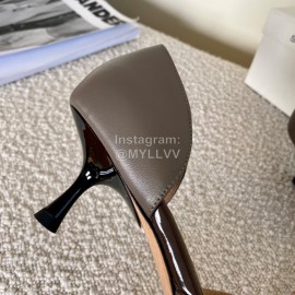 Sergio Rossi Fashion Patent Leather High Heels For Women Coffee