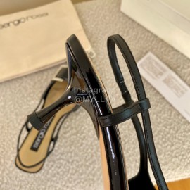 Sergio Rossi Fashion Patent Leather High Heeled Sandals For Women Black