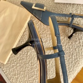 Sergio Rossi Fashion Patent Leather High Heeled Sandals For Women Blue