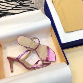 Stuart Weitzman Summer Leather High Heel Sandals For Women Purple