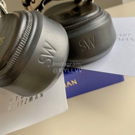 Stuart Weitzman Summer Sheepskin Embroidered Sandals For Women Black