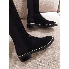 Stuart Weitzman Autumn Pearl Velvet High Boots For Women 