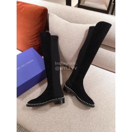 Stuart Weitzman Autumn Pearl Velvet High Boots For Women 