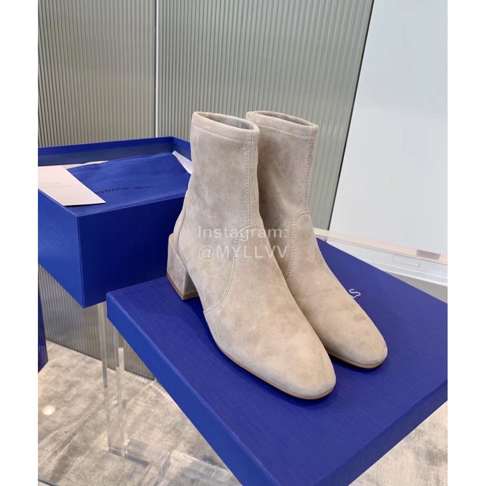 Stuart Weitzman Sheepskin Elastic Thick High Heel Boots For Women 