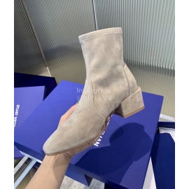 Stuart Weitzman Sheepskin Elastic Thick High Heel Boots For Women 