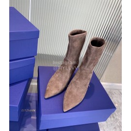 Stuart Weitzman Sheepskin Elastic High Heel Boots For Women Coffee