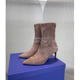 Stuart Weitzman Sheepskin Elastic High Heel Boots For Women Coffee