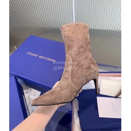 Stuart Weitzman Sheepskin Elastic High Heel Boots For Women Coffee