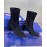 Stuart Weitzman Black Sheepskin Elastic Thick High Heel Boots For Women 
