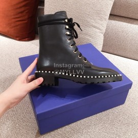 Stuart Weitzman Autumn Pearl Calf Short Boots For Women Black