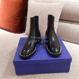 Stuart Weitzman Autumn Pearl Black Calf Short Boots For Women 