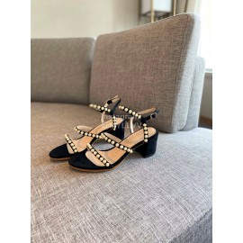 Stuart Weitzman Summer Pearl High Heel Sandals For Women Black