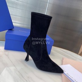 Stuart Weitzman Winter Autumn Black Velvet Short Boots For Women 