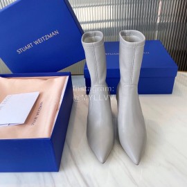 Stuart Weitzman Winter Autumn Calf Short Boots For Women Gray