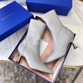 Stuart Weitzman Winter Autumn Calf Short Boots For Women Gray