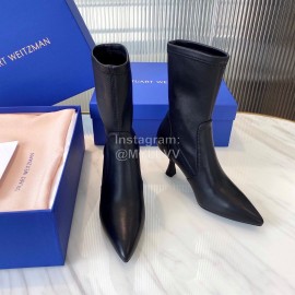 Stuart Weitzman Winter Autumn Calf Short Boots For Women Black