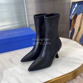 Stuart Weitzman Winter Autumn Calf Short Boots For Women Black