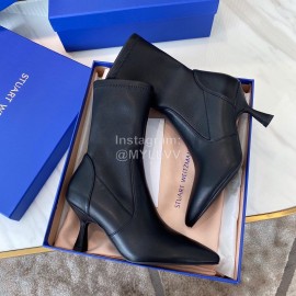 Stuart Weitzman Winter Autumn Calf Short Boots For Women Black
