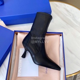 Stuart Weitzman Winter Autumn Calf Short Boots For Women Black