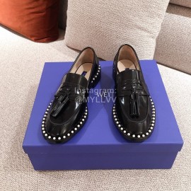 Stuart Weitzman Autumn Pearl Black Leather Shoes For Women 