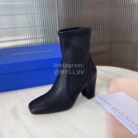 Stuart Weitzman Winter Autumn Calf Thick High Heel Boots For Women Black