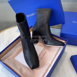 Stuart Weitzman Winter Autumn Calf Thick High Heel Boots For Women Black