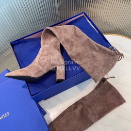 Stuart Weitzman Soft Sheepskin High Heel Knee Boots For Women Coffee