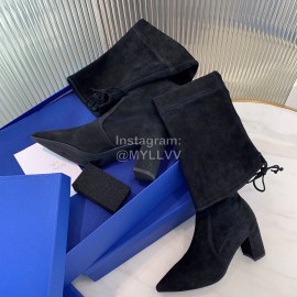 Stuart Weitzman Soft Sheepskin High Heel Knee Boots For Women Black
