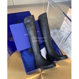 Stuart Weitzman New Leather High Heel Knee Boots For Women Black
