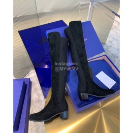 Stuart Weitzman New Velvet High Heel Knee Boots For Women Black