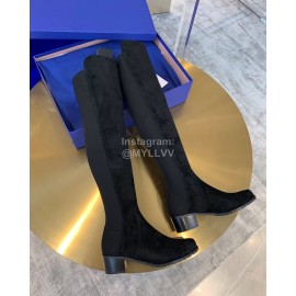 Stuart Weitzman New Velvet High Heel Knee Boots For Women Black