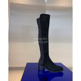 Stuart Weitzman New Velvet High Heel Knee Boots For Women Black