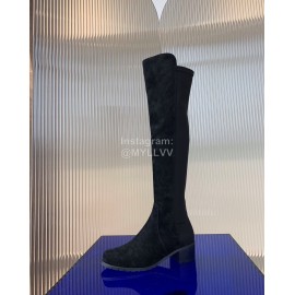 Stuart Weitzman New Velvet High Heel Knee Boots For Women Black