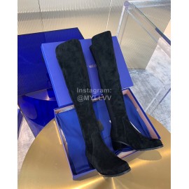 Stuart Weitzman New Velvet High Heel Knee Boots For Women Black