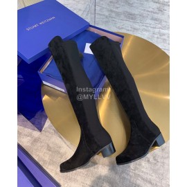 Stuart Weitzman New Velvet High Heel Knee Boots For Women Black