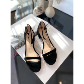 Stuart Weitzman Summer New Leather High Heel Sandals For Women Black