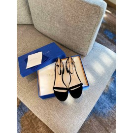 Stuart Weitzman Summer New Leather High Heel Sandals For Women Black