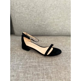 Stuart Weitzman Summer New Leather High Heel Sandals Black For Women 