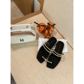 Stuart Weitzman New Pearl Flat Heel Toe Slippers For Women 